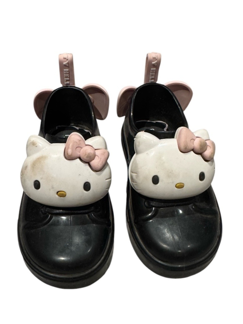 MINI MELISSA Hello Kitty black rubber shoes - size 6C